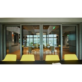 Ușă culisantă din PVC, cu ridicare, Barrier 85 Glissandor, sistem Lift Unit, 5200 X 2500 mm