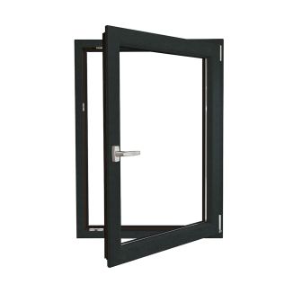 Fereastră PVC Rehau, cu geam termopan, Barrier 70 antracit, 860x1160 mm, 1 canat, protectie solara, oscilobatanta, bagheta Warm Edge, 5 camere, 2 garnituri