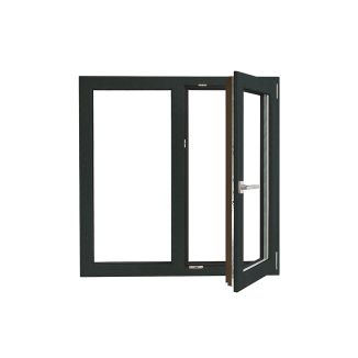 Fereastră PVC Rehau cu geam tripan, Barrier 80 antracit, 1160x1160 mm, profil 80 mm, 2 canate, sticlă 42 mm LowE +Float+SEvo, oscilobatant, dreapta, 7 camere, 3 garnituri