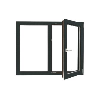 Fereastră PVC Rehau cu geam tripan, Barrier 80 antracit, 1460x1160 mm, profil 80 mm, 2 canate, sticlă 42 mm LowE +Float+SEvo, oscilobatant, dreapta, 7 camere, 3 garnituri