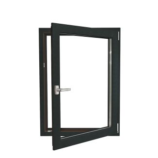 Fereastră PVC Rehau cu geam tripan, Barrier 80 antracit, 860x1160 mm, profil 80 mm, 1 canat, sticlă 42 mm LowE +Float+SEvo, oscilobatant, dreapta, 7 camere, 3 garnituri