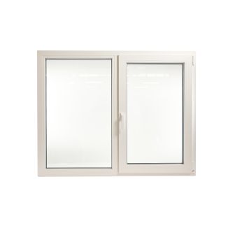 Fereastră PVC cu geam tripan, Barrier 80, maner Toulon, 1460x1160 mm, profil Rehau 80 mm, 2 canate, sticlă 42 mm 4LowE + 4SEvo, oscilobatant dreapta, 7 camere, 3 garnituri