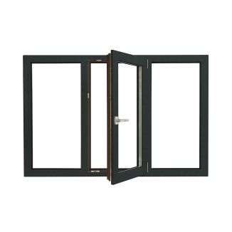 Fereastră PVC Aluplast cu geam tripan, Barrier 85, antracit, 1760x1160 mm, 3 canate, sticlă 44 mm 4SEvo4 + Float4 + LowE4, oscilobatant dreapta, 7 camere, 3 garnituri