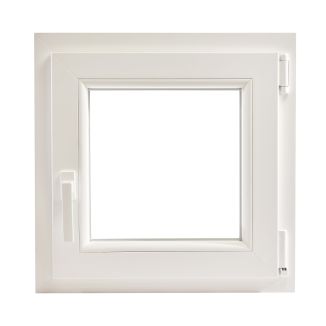 Fereastră PVC cu geam tripan, Barrier 85, maner Toulon, 560x560 mm, profil Aluplast 85 mm, sticlă 44 mm 4LowE + 4SEvo, oscilobatant dreapta, 7 camere, 3 garnituri