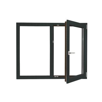 Fereastră PVC Aluplast cu geam termopan, Barrier 75, antracit, 1160x1460 mm, profil 70 mm, 2 canate, protectie solara, oscilobatant, bagheta Warm Edge, 5 camere, 2 garnituri