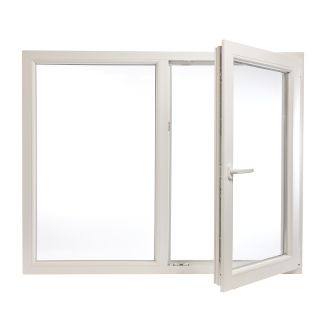 Fereastră PVC cu geam termopan, Barrier 70, 1160x1460 mm, profil Rehau 70 mm, 2 canate, sticlă 4LowE, oscilobatant dreapta, 5 camere