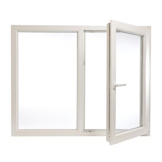 Fereastră PVC Rehau cu geam termopan, Barrier VIVA, culoare alb, 1460x1160 mm, 2 canate, protectie termică, oscilobatanta, Warm Edge, 5 camere, 2 garnituri