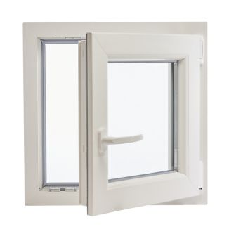 Fereastră PVC Rehau cu geam termopan, Barrier VIVA, culoare alb, 560x560 mm, 1 canat, protectie termică, oscilobatanta, Warm Edge, 5 camere, 2 garnituri