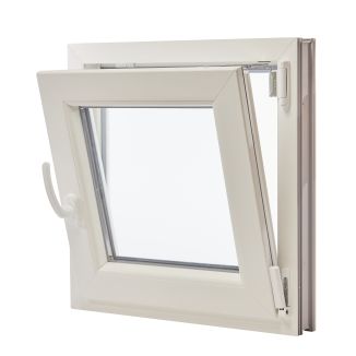 Fereastră PVC cu geam termopan, Barrier 70, 560x560 mm, profil Rehau 70 mm, sticlă 4LowE, oscilobatant dreapta, 5 camere