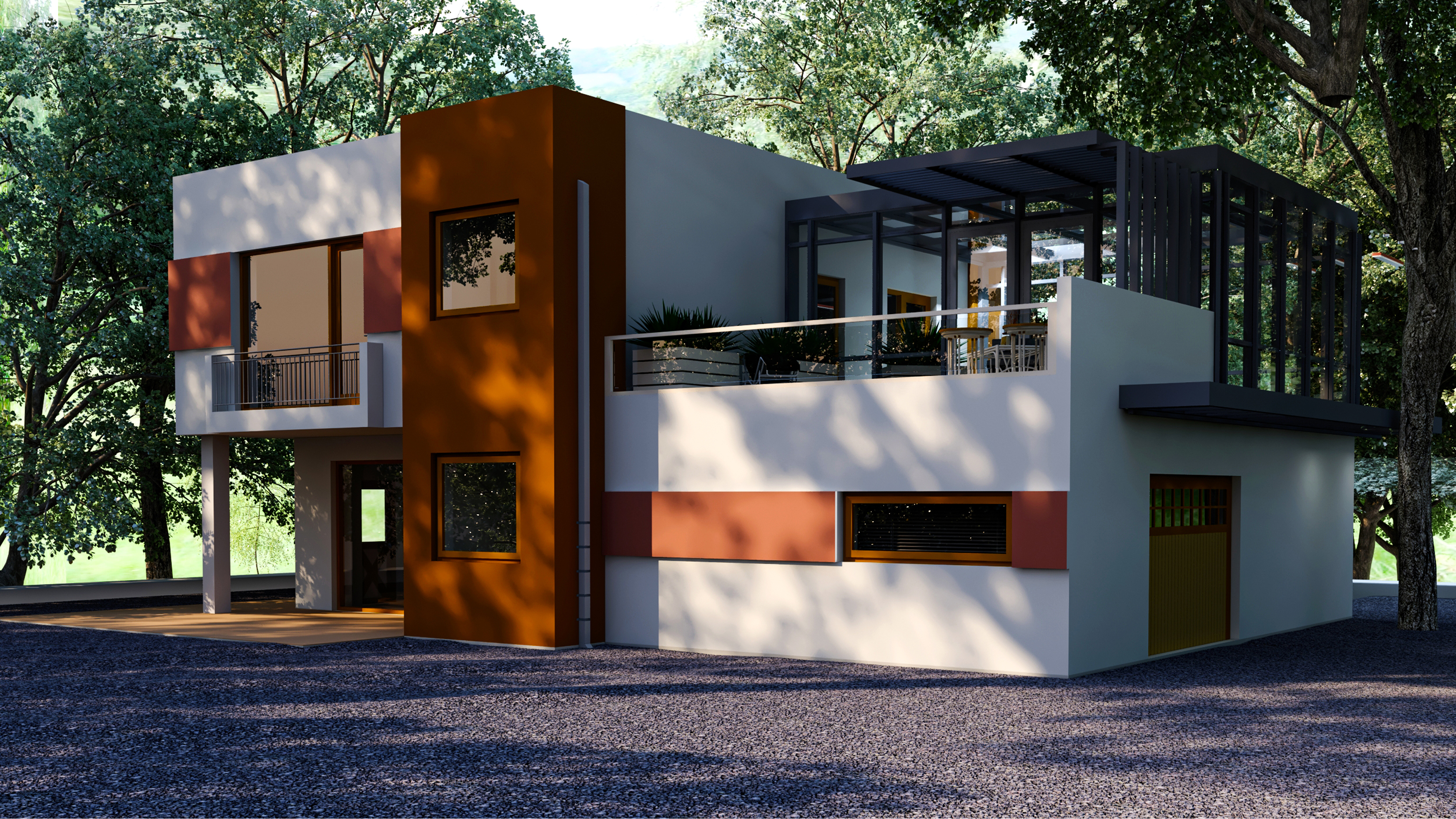 Proiecte de case moderne: spații luminoase, cu deschideri mari